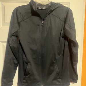 Under Armour Youth large zip cold gear hooded jacket.